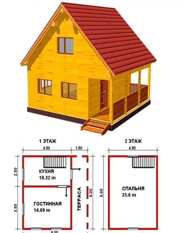 Проект каркасного дома 4 4