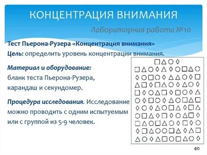 Концентрация внимания норма