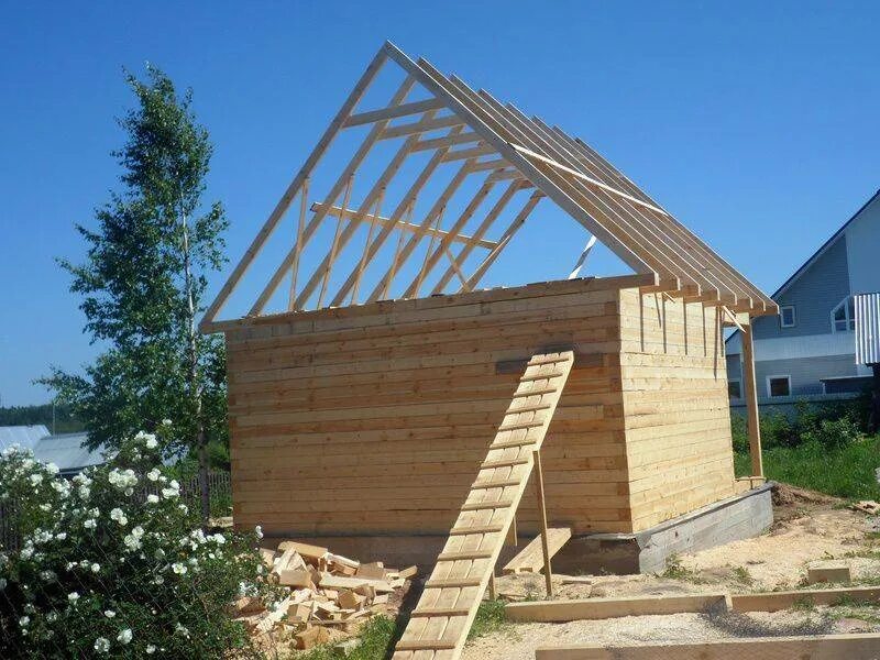 Как построить крышу на бане