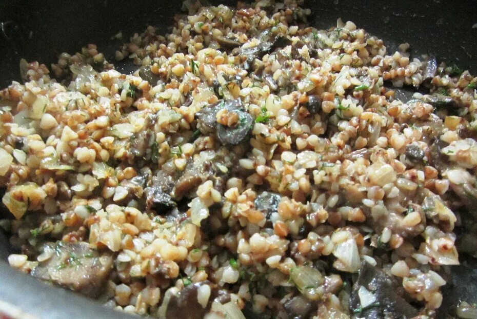 Каша с сушеными грибами