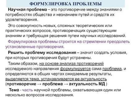 Методы формулирования проблемы