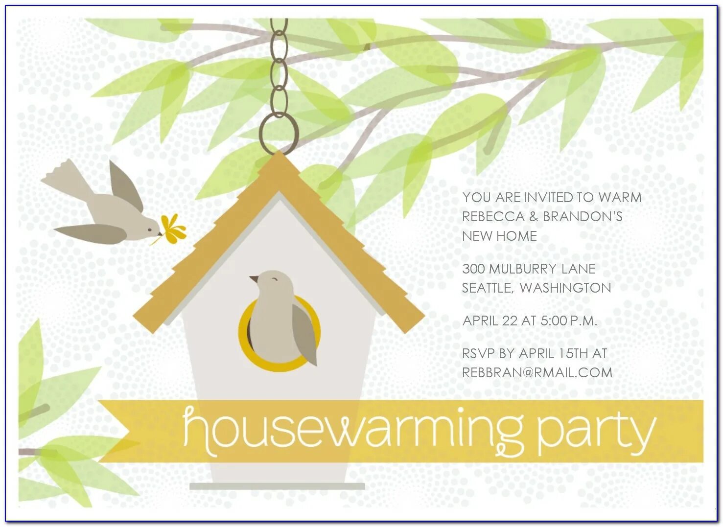 Housewarming Invitation. House Invitation. Card for Housewarming.