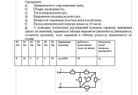 Расчет электрических цепей методом эквивалентных сопротивлений