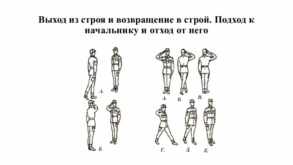 Полному выходу из строя. Выход из строя и подход к начальнику. подход к начальнику и отход от него. выход из строя и возвращение в строй. строевая подготовка.