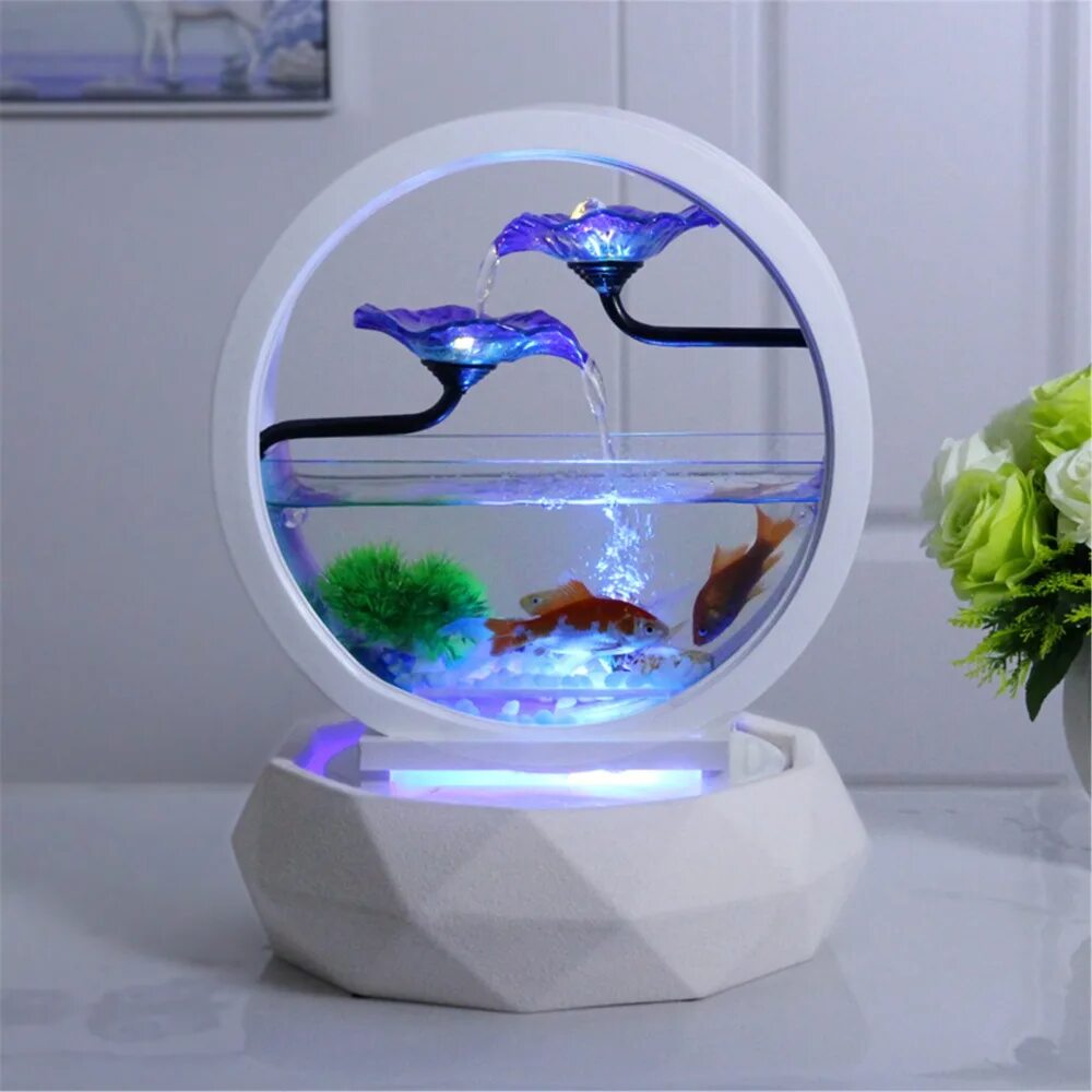 стеклянный аквариум круглый. аквариум 31 л up aquarium supply industries co. мини аквариум. мини-аквариум (led + top filter). маленький аквариум.