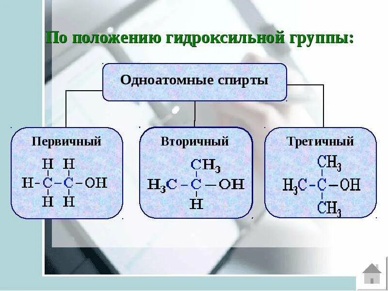 Гидроксильная группа одноатомных спиртов