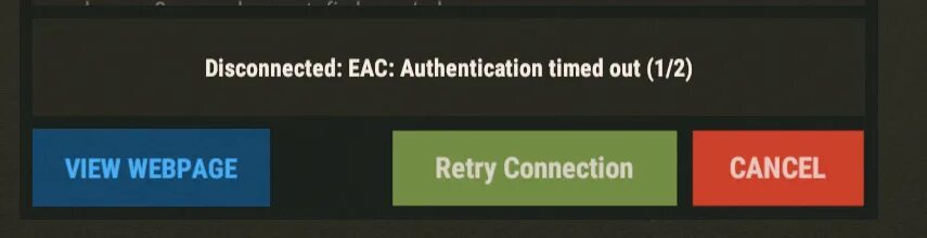 Type authentication error description not. Rust EAC authentication timed out 1/2. Раст disconnected timed out. Ошибка раст EAC authentication timed out 1/2. Disconnect EAC.