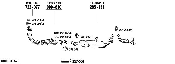 68 57 3. Bosal 258-943. Bosal 258-816 болт система выпуска. 258-887 Bosal. Bosal 256-068.