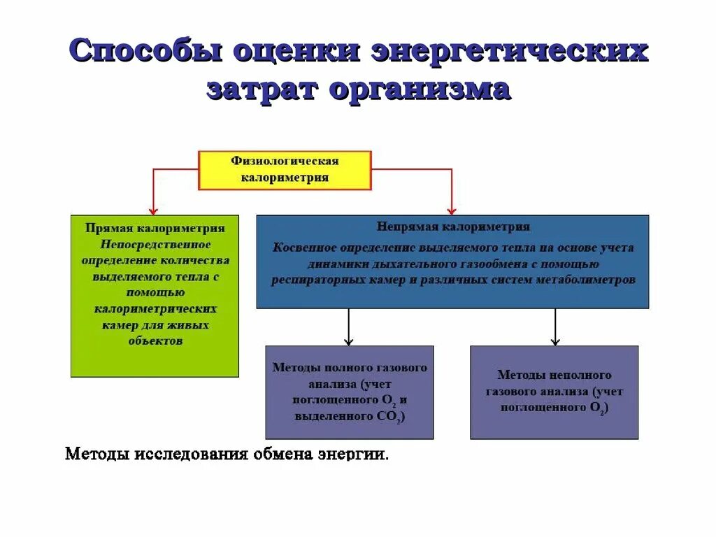 Оценить затраты энергии организма можно. Методы исследования энергетических затрат организма физиология. Методы определения расхода энергии. Обмен энергии методы изучения обмена энергии. Мктодыьоценки энергозатрат организма.