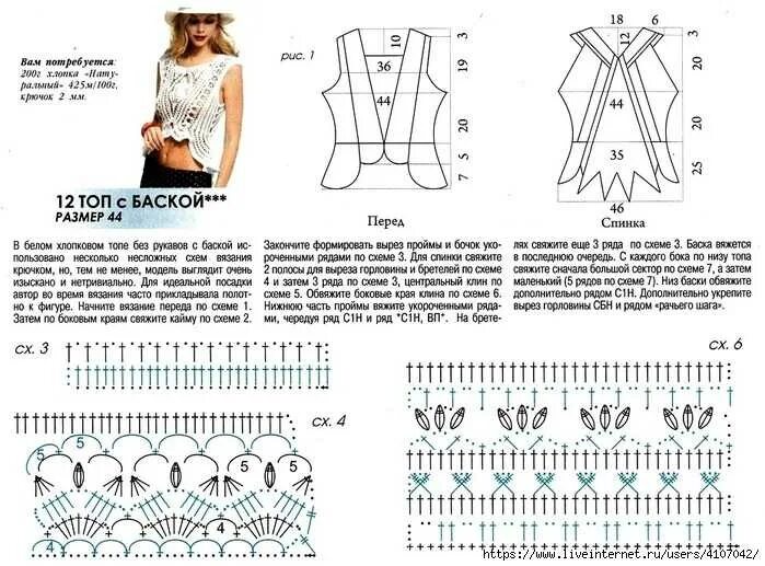Топ крючком для женщин со схемами. Кофточки с баской крючком со схемами и описанием. Топ крючком для женщин схемы и описание. Вязание со схемами топ. Схема.. Топы крючком выкройки схемы.
