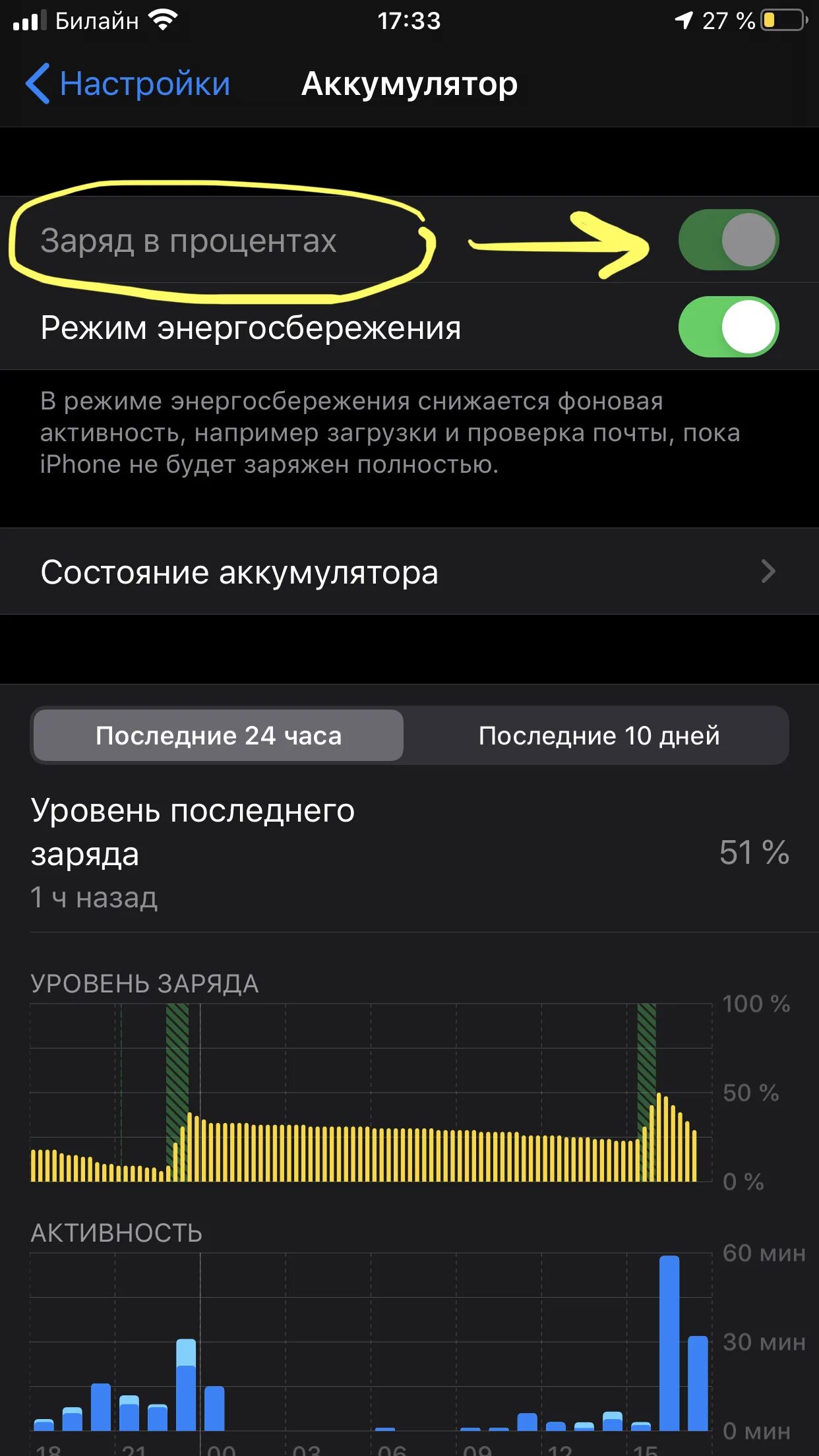 Отображение заряда в процентах на iphone. Айфон батарея в процентах. Включить отображение процентов зарядки. Как на айфоне 11 поставить заряд в процентах.