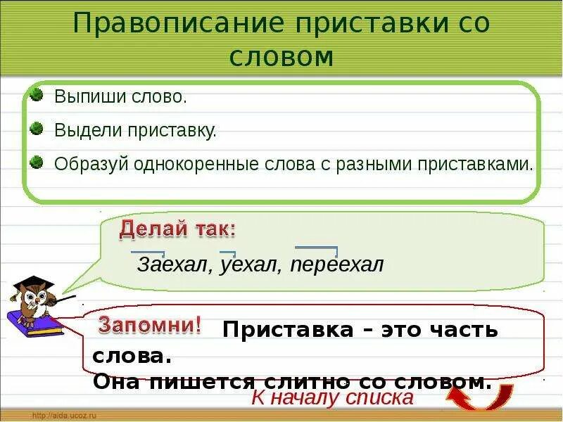 Приставка слова поддержать