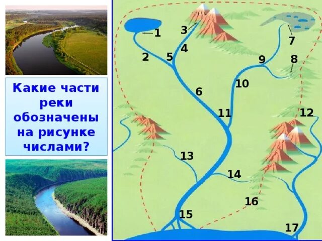География 6 класс части реки река. Схема Речной системы. Схематическое изображение реки. Части реки схема.