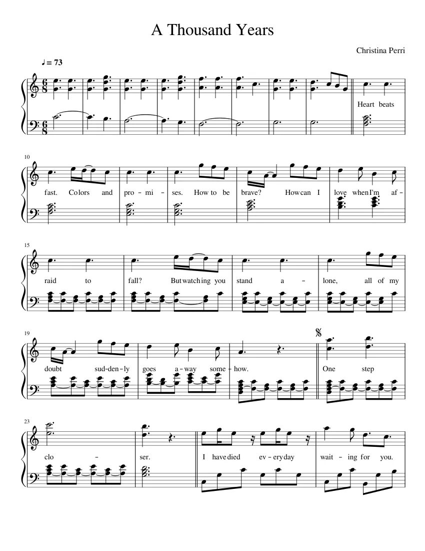 5 thousand years. A Thousand years Ноты для фортепиано. Christina Perri a Thousand years Ноты для фортепиано и голоса. A Thousand years Christina Perri Ноты для фортепиано.