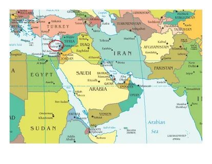 Подробная карта ближнего востока на русском YouDrop.ru