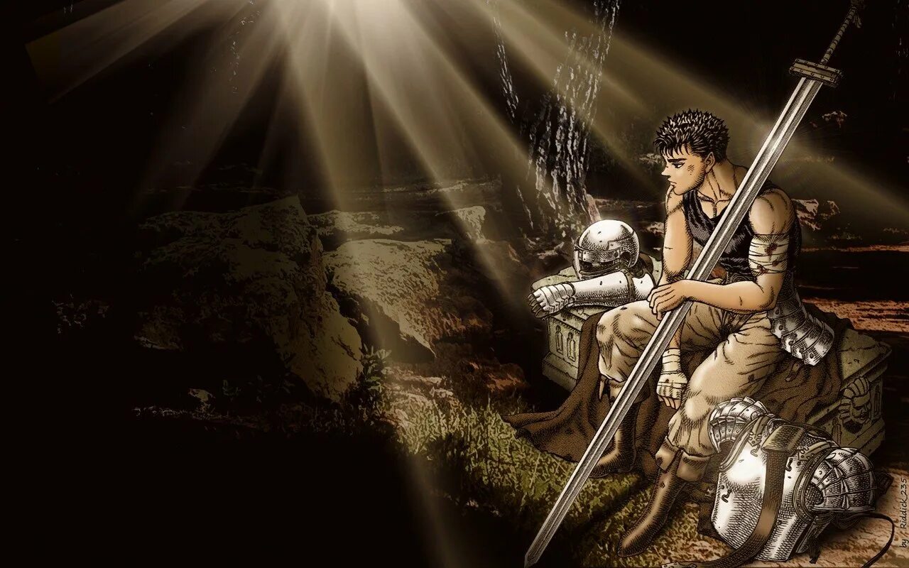 Berserk песня. Гатс золотой век с мечом. Рикерт золотой век Берсерк. Гатс Берсерк 1680 1050. Берсерк Манга.