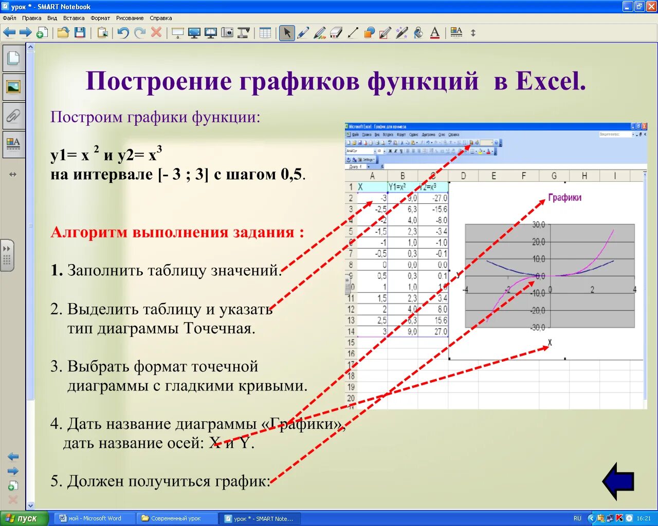 График функции в excel можно создать