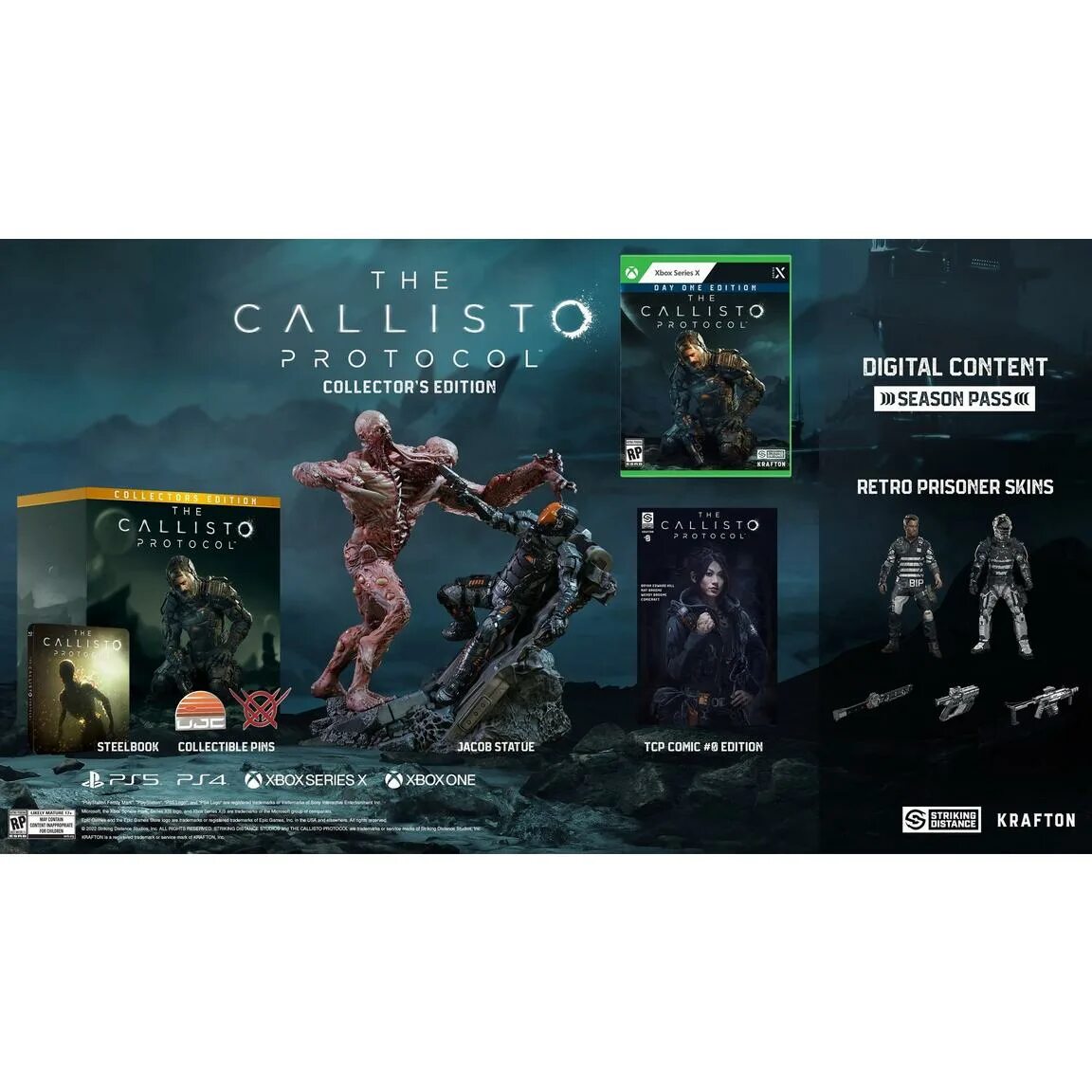 The callisto protocol русификатор звука. Callisto Protocol Collector Edition. The Callisto Protocol фигурка. Callisto Protocol ps4. The Callisto Protocol коллекционное издание.