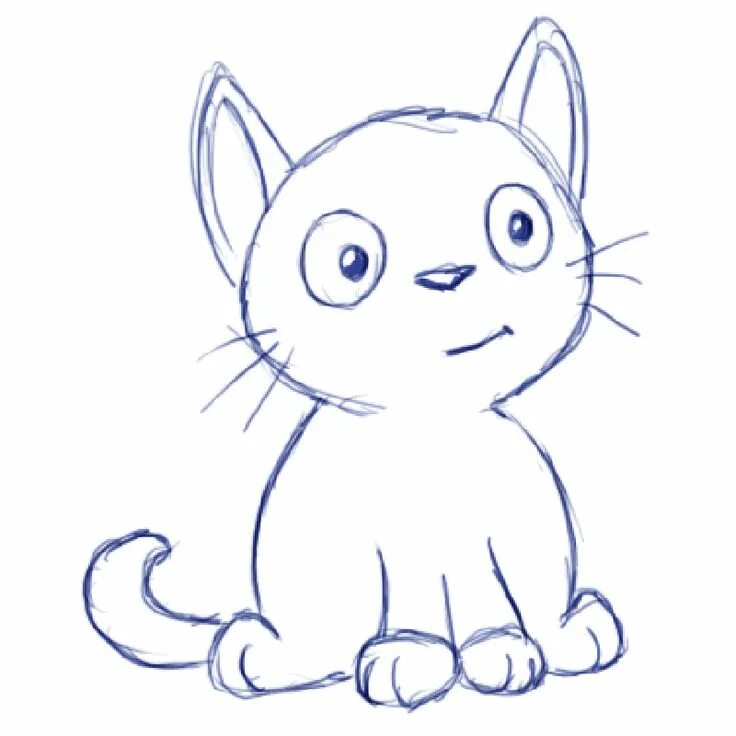 Рисовать котенка легко. Рисунки котят для срисовки. Лёгкий рисунок котёнка для срисовки. Кошка для срисовки легкая. Кот рисунок карандашом для срисовки легкие.