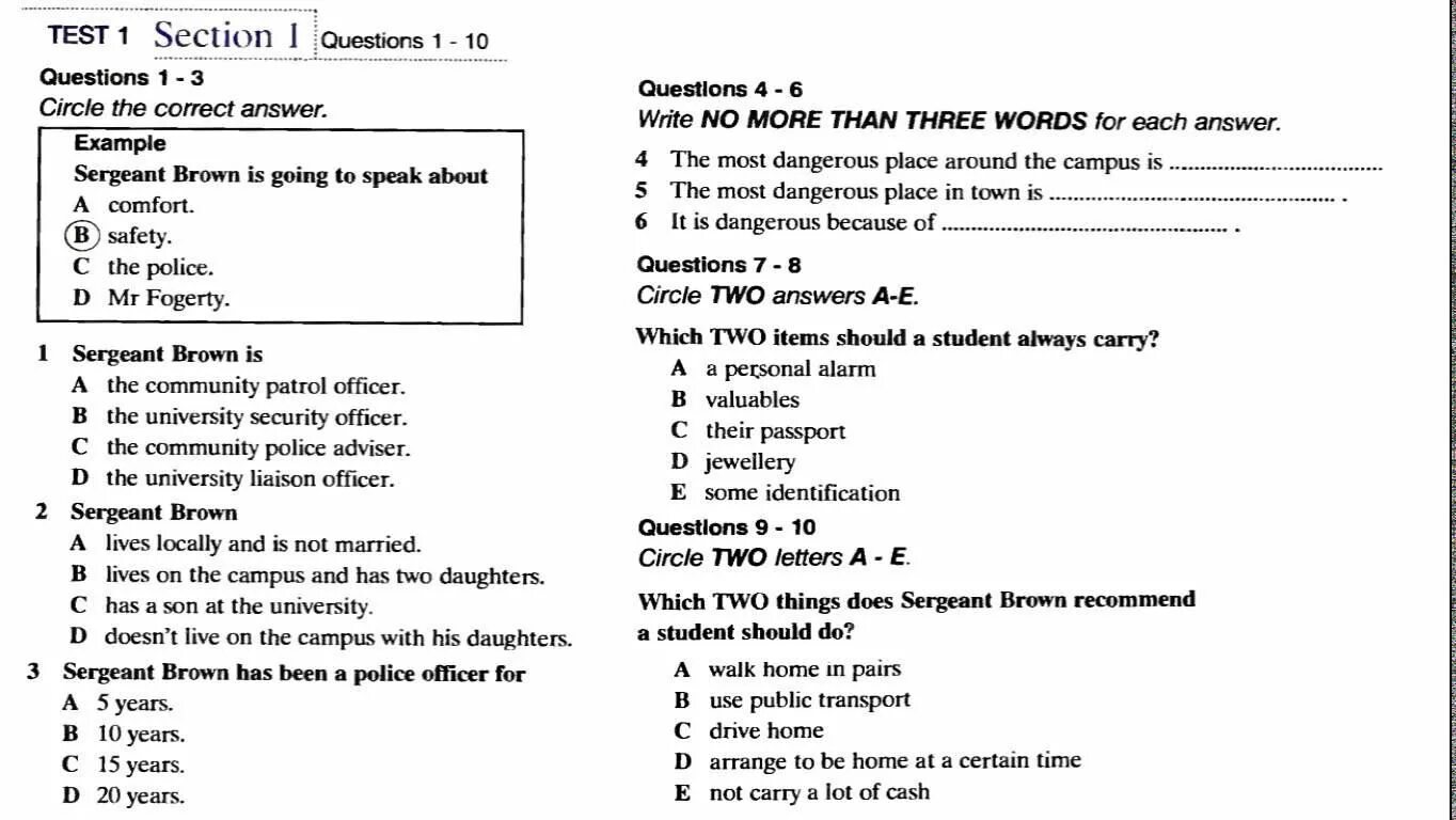 Тест 2 ключ. Listening Test 2 Section 1. Section 1. Test 5 Section 1. Heatline тест 8-10.