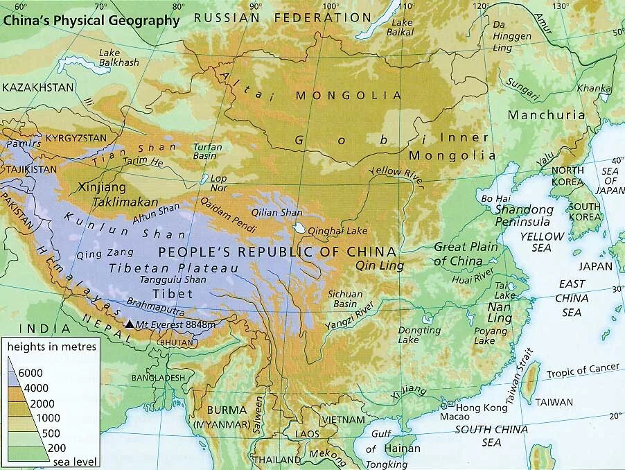 Какая высота великой китайской равнины. Великая китайская равнина на карте. Великая китайская Ровнина на карте. Великая китайская равнина на карте Китая. Великая китайская равнина на физической карте России.