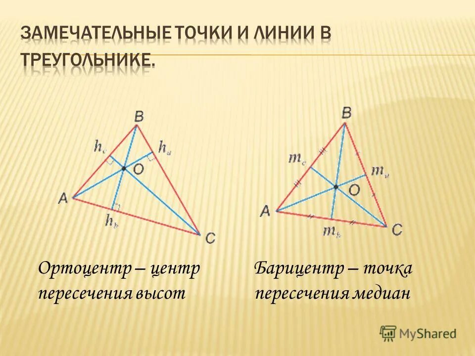 Точка пересечения медиан центр. Точка пересечения медиан центр
