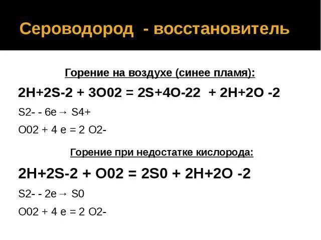 Горение сероводорода реакция. Сероводород восстановитель. Реакции горения Серово. Реакция горения черо водорота. Сжигание серы реакция