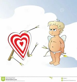 Upset Cupid stock vector. 