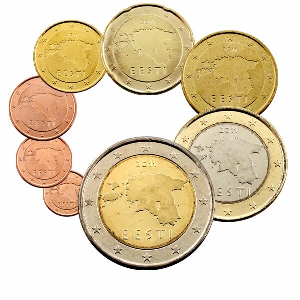 Сколько монет евро. Монеты евро Эстония. Монета евро Vercingetorix. Наборы монеты евро Эстонии.