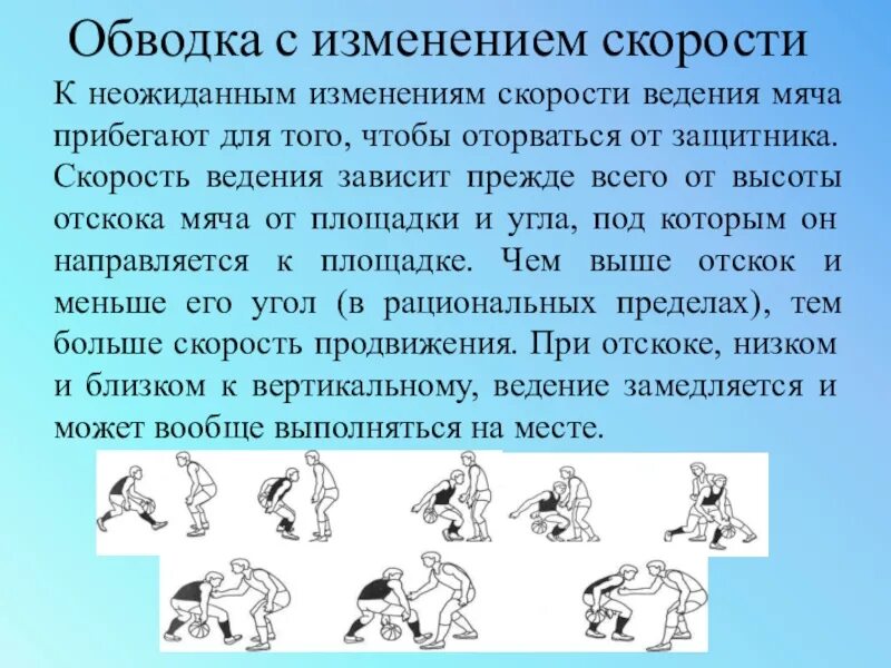 С изменением направления. Ведение мяча с изменением направления и скорости движения. техника ведения мяча с изменением направления. приемы ведения мяча в баскетболе. ведение с изменением скорости в баскетболе.