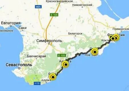 Расстояние между феодосией