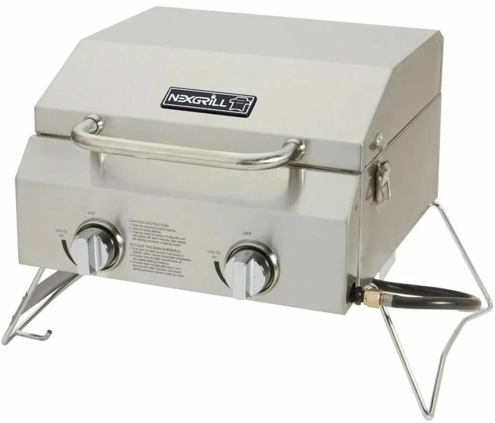 Portable burning. Nexgrill 2-burner portable propane gas table top grill in stainless steel. газовый мангал для кемпинга. nexgrill small space 2-burner propane gas grill. bunsen burner wuchong tabby gas propane tank.