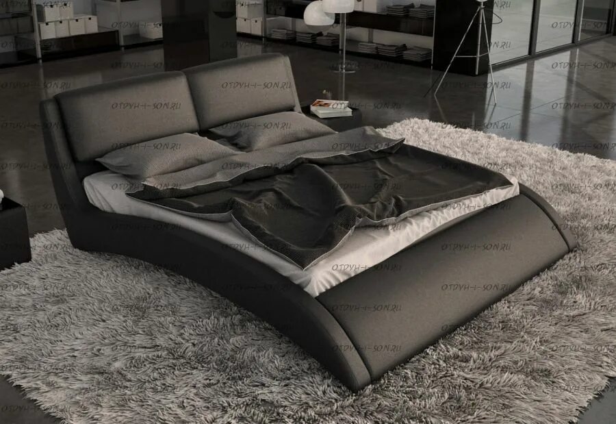 Кровать Modern Eco-Leather Queen Bed with curves. Кровать Перрино Фьюджи. Необычные кровати двуспальные. Кровать двуспальная черная. Нестандартные кровати