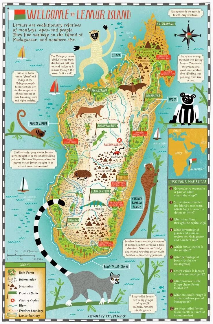 And island which parts. Туристическая карта Мадагаскара. Достопримечательности Мадагаскара на карте. Мадагаскар на карте. Карта Мадагаскара для детей.