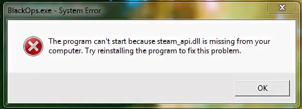 The program cant start because playstation
