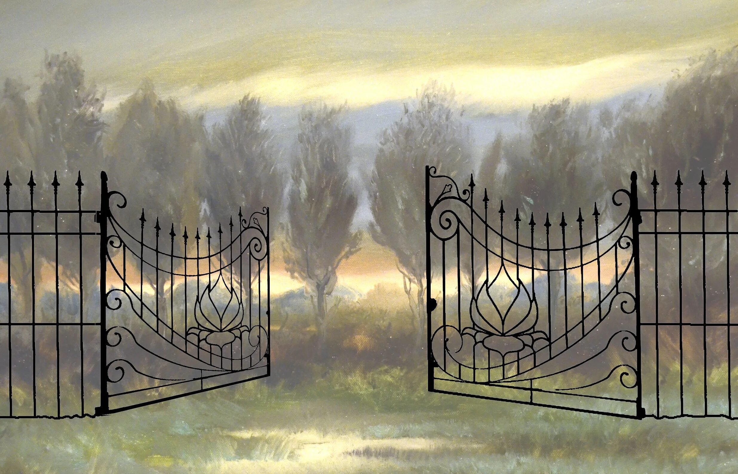 Чтобы увидеть море нужно выйти за калитку. Красивые ворота. Сказочный забор. Сказочные ворота. Открытые ворота.