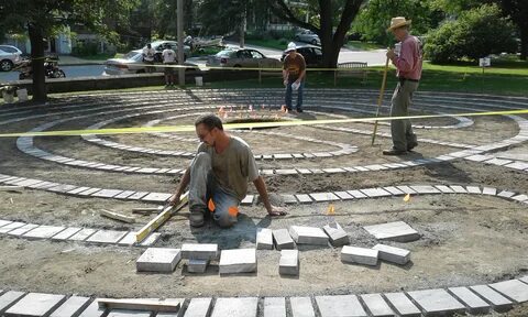 File:Laying labyrinth pavers South Congregationalist Church Main Street downtown