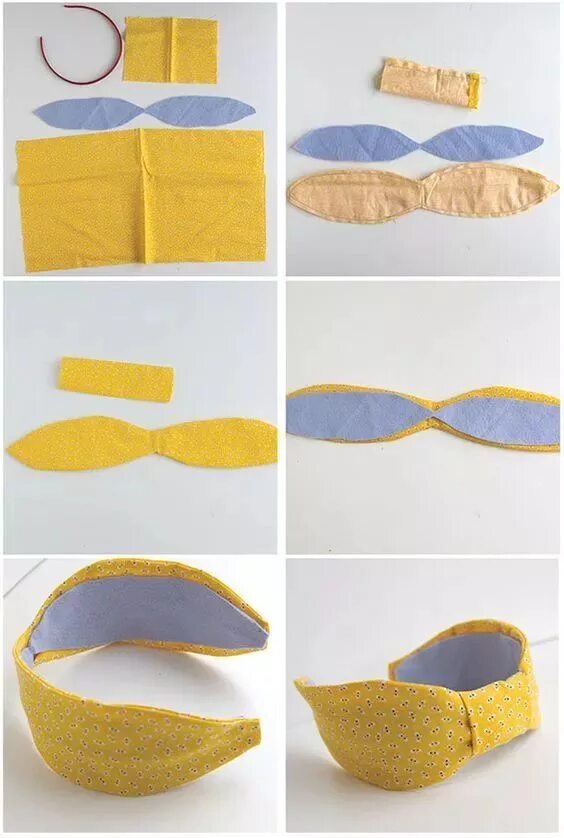 Выкройка ободка из ткани Costura de tela, Cintillos de tela, Lazos de tela
