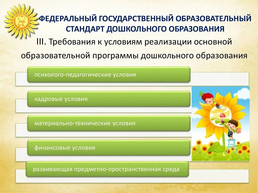 Программа специального дошкольного образования. Основные программы фгос доу. компоненты требований к условиям реализации программы в доу. фгос в доу для воспитателей. требования к условиям реализации программы дошкольного образования.