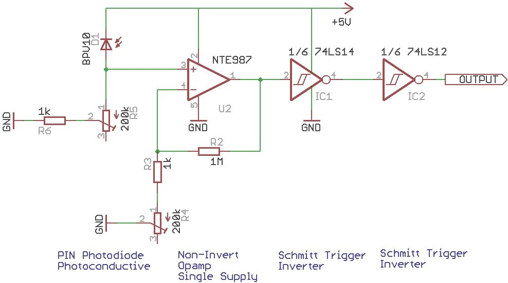 Схема подключения фотодиода к операционному усилителю. Схема включения фотодиода для работы в фотодиодном режиме. Триггер TTL от фотодиода. Фотодиодная матрица детектор. 74 14 32