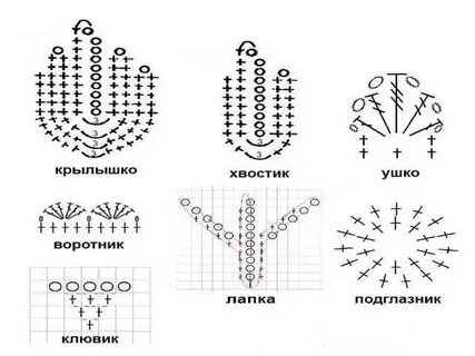 Лапка крючком схема и описание