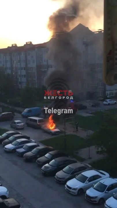 Горящая пожарная машина. Пожар в Белгороде. Что на сегодняшний день творится в белгороде
