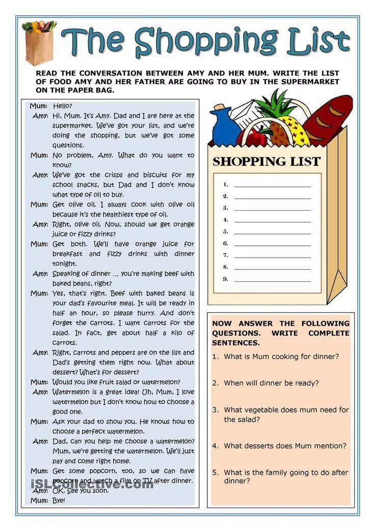 Have you a shopping list. Shopping list английский язык. упражнения на тему shopping. shopping list на английском. reading comprehension английский.