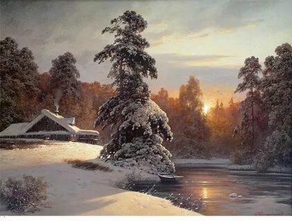 Зимний пейзаж живопись