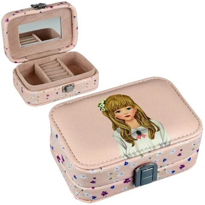 Музыкальная шкатулка-сундучок, box 16,5х11х9,5 см. Подарок для девочки. Шкатулка девочка. , арт. Набор косметики.