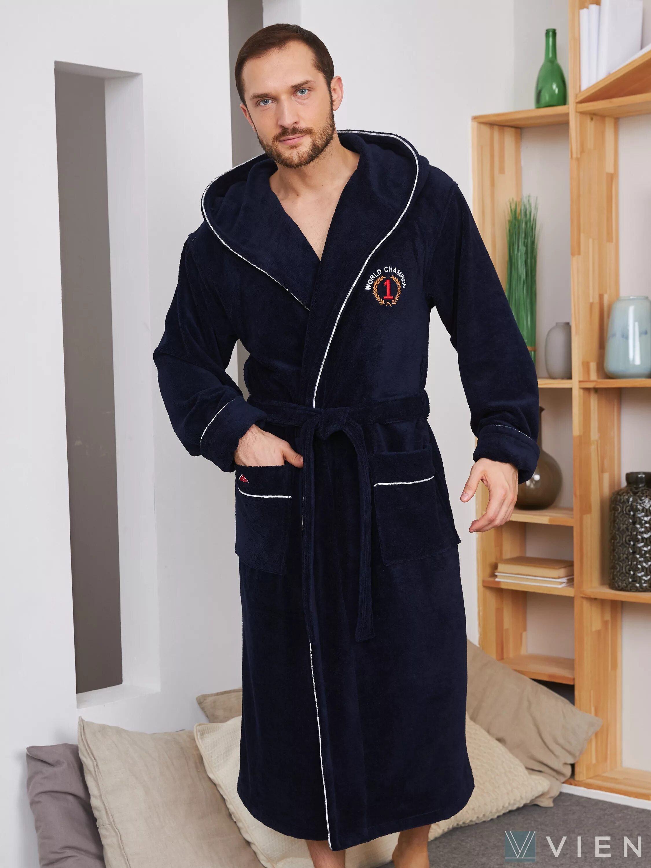виен халат 561. мужские домашние халаты махровые.