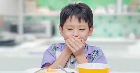 He is having lunch