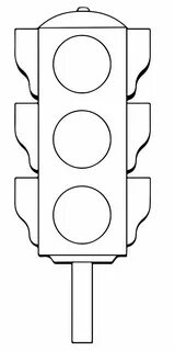 Простой светофор - раскраска для детей. Распечатать бесплатно.