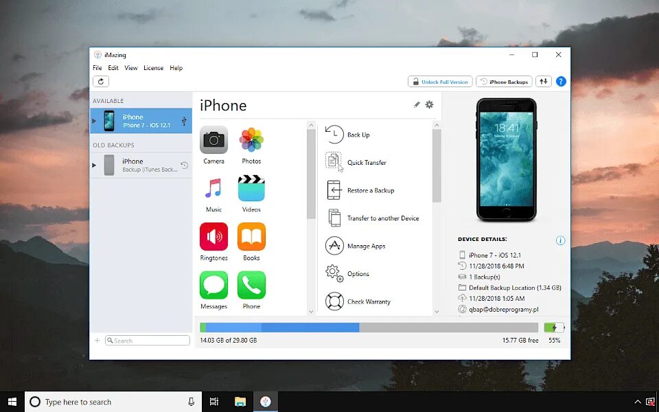 IMAZING. IMAZING 2. IMAZING 2 для Mac и Windows. ОС Mac os x. Imazing backup