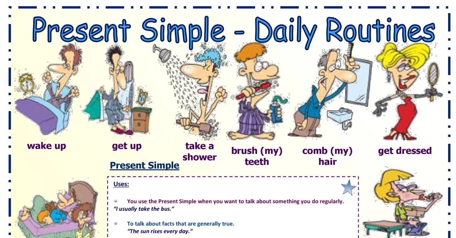 Present simple wake. Картинки для описания в презент симпл. present simple для детей в картинках. описать картинку в present simple. картинки для отработки present simple.